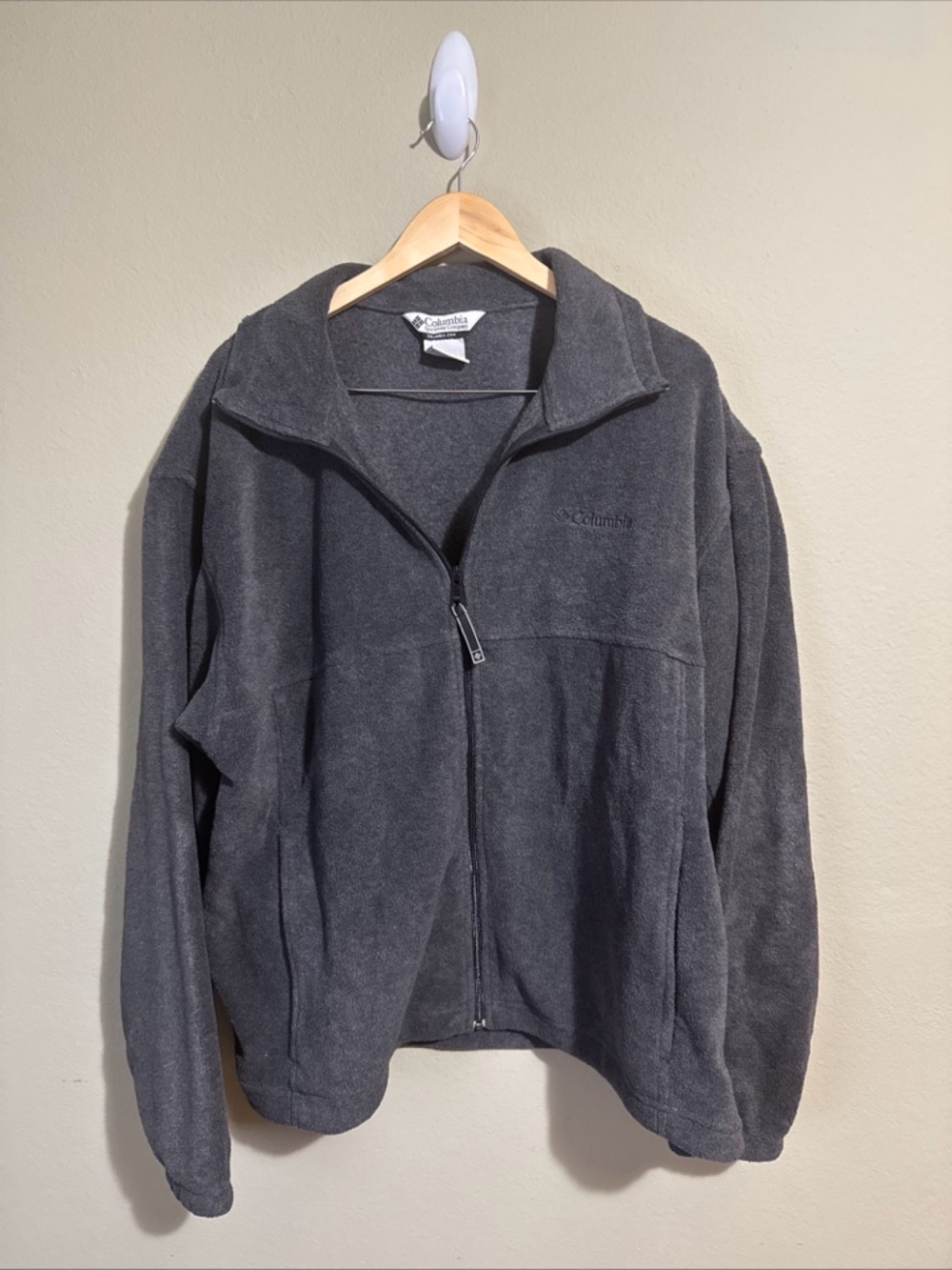Columbia Full Zip Charcoal Gray Fleece Mens Jacket Size XL